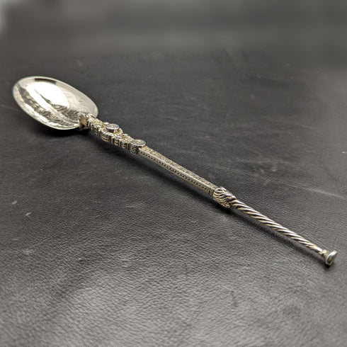 1902年 英国アンティーク 純銀製 大型アノイティングスプーン 93g